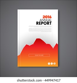 Modern Vector Annual Report Review Design Template With Big Graph. Template Of The Report Front Page - Cover Illustration.