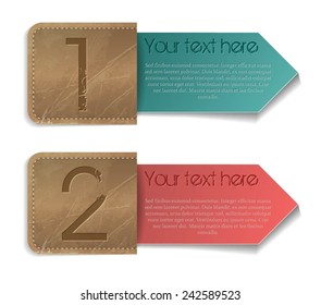 Modern vector arrow design, paper, cardboard imitation, infographics banners
