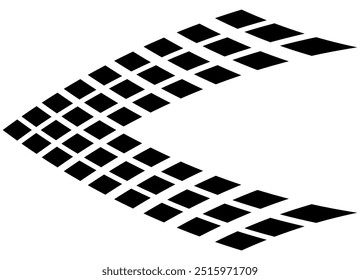 Modern vector arrow. pattern of black pixels on a white background. Interior design. Packaging. Pointer, navigation. Vector design element. Direction