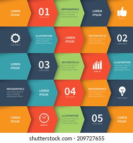 Modern vector arrow styled abstract squares. Business infographics background template ready to place your content