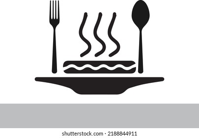 Modern vector art delivery service, food spoon, plate, fire logo icon. creative design. new quality, professional, minimalist and eye catching design to promote your business worldwide