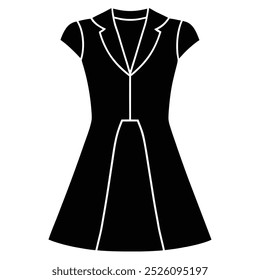 Vetor arte design moderno de um vestido de pescoço entalhe para meninas, mostrando moda na moda. Perfeito para uso digital em design de vestuário, ilustrações de moda ou gráficos elegantes.