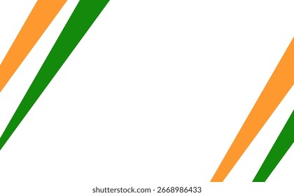Modern vector art with diagonal orange and green stripes on white. Clean, simple graphic for various design projects.

