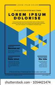 Modern Vector Art Poster Template For Art Exhibition, Gallery, Concert Or Dance Party - Blue And Yellow Version