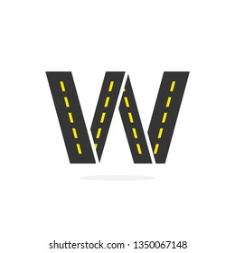 Modern Vector Asphalt Logo Letter W. W Road Logistics Letter Design in Vector