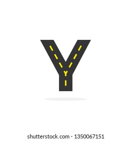 Modern Vector Asphalt Logo Letter Y. Y Road Logistics Letter Design In Vector