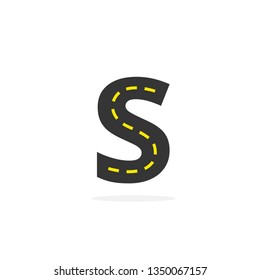 Modern Vector Asphalt Logo Letter S. S Road Logistics Letter Design in Vector