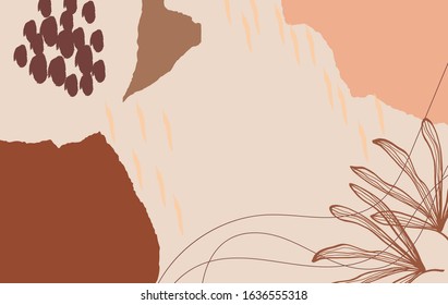 Modern vector background. Abstract floral illustration wallpaper for template website, banner social media advertising. organic shapes minimal style