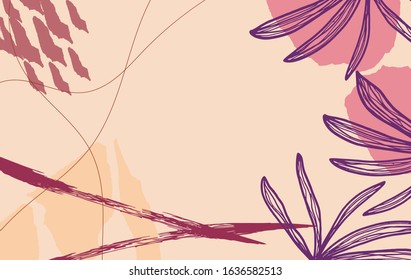 Modern vector background. Abstract floral illustration wallpaper for template website, banner social media advertising. organic shapes minimal style