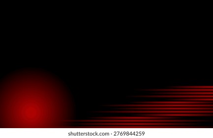 Modern vector background with black tones and vibrant red illumination, ideal for tech and digital themes.