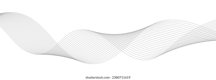 Modern Vector Background with Black Wavy Lines.