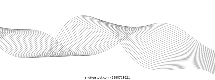 Modern Vector Background with Black Wavy Lines.