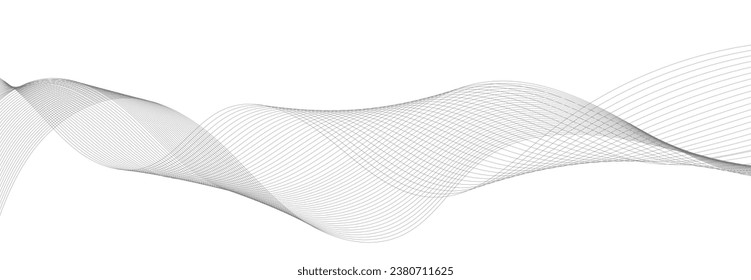 Modern Vector Background with Black Wavy Lines.