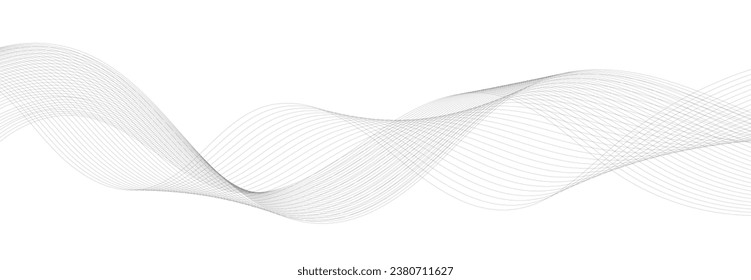 Modern Vector Background with Black Wavy Lines.