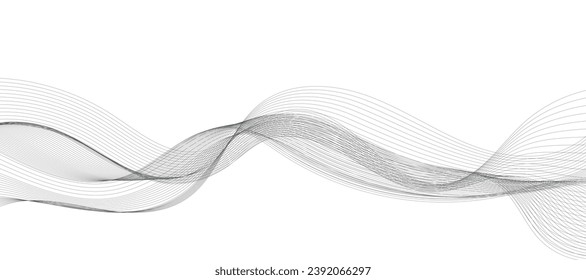 Modern Vector Background with Black Wavy Lines.