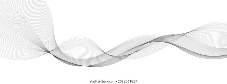 Modern Vector Background with Black Wavy Lines.