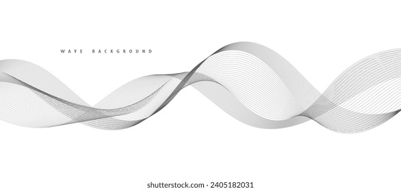 Modern Vector Background with Black Wavy Lines.