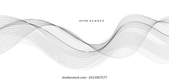 Fondo vectorial moderno con líneas onduladas negras