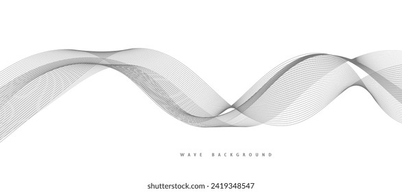 Modern Vector Background with Black Wavy Lines.