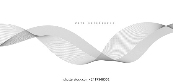 Modern Vector Background with Black Wavy Lines.