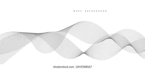 Modern Vector Background with Black Wavy Lines.