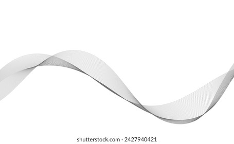 Modern Vector Background with Black Wavy Lines.