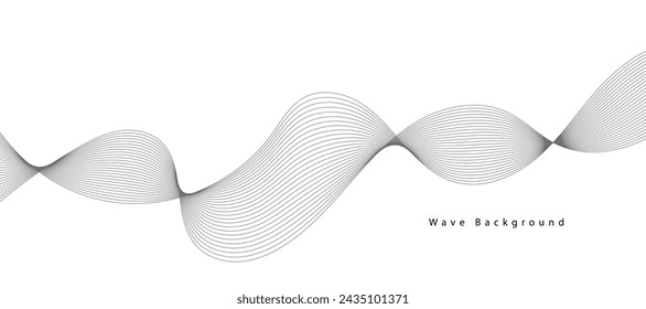 Modern Vector Background with Black Wavy Lines.