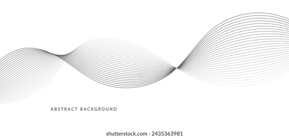 Modern Vector Background with Black Wavy Lines.