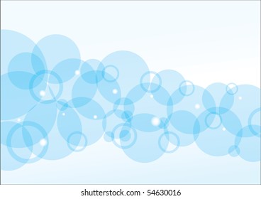 Modern vector background with blue bubbles and lights