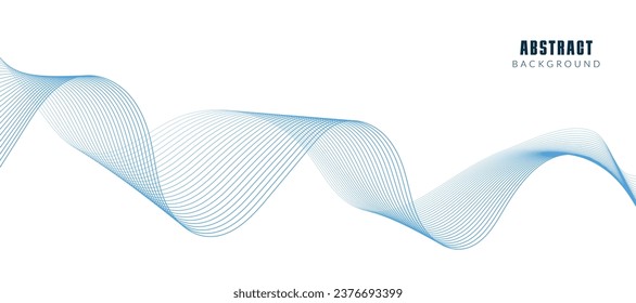 Modern vector background with blue wavy lines.