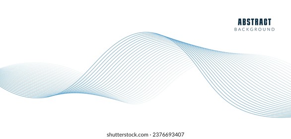 Modern vector background with blue wavy lines.