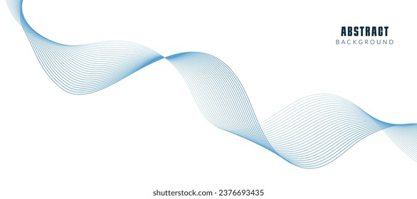 Modern vector background with blue wavy lines.