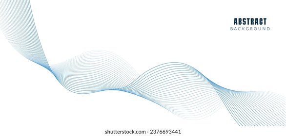 Modern vector background with blue wavy lines.