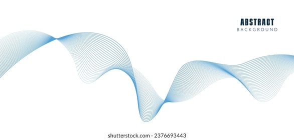 Modern vector background with blue wavy lines.