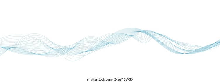 Modern vector background with blue wavy lines.