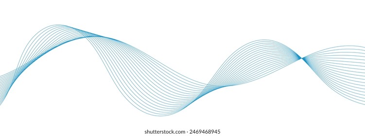 Modern vector background with blue wavy lines.