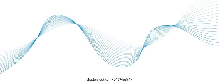 Modern vector background with blue wavy lines.