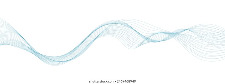 Modern vector background with blue wavy lines.