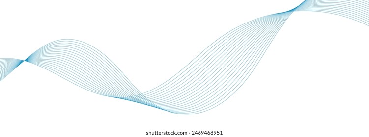 Modern vector background with blue wavy lines.
