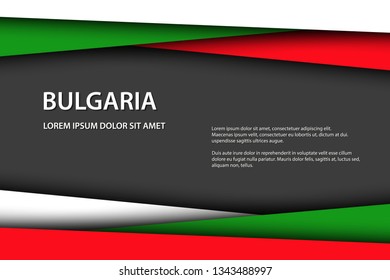 Modern vector background with Bulgarian colors and grey free space for your text, overlayed sheets of paper in the look of the Bulgarian flag, Made in Bulgaria