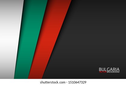 Modern vector background with Bulgarian colors and grey free space for your text, overlayed sheets of paper in the look of the Bulgarian flag, Made in Bulgaria