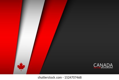 Modern vector background with Canadian colors and grey free space for your text, overlayed sheets of paper in the look of the Canadian flag, Made in Canada