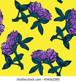 modern vector background with clover on a yellow