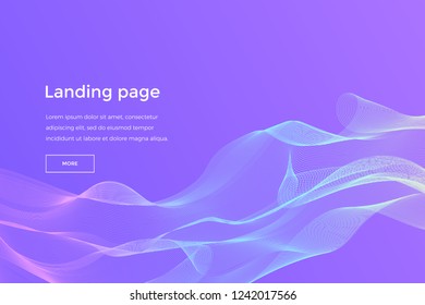 Modern vector background with colorful waves for landing page.