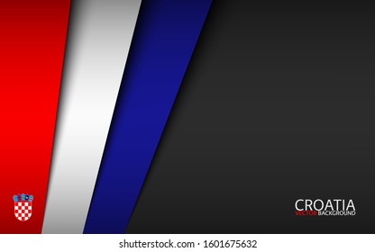 Modern vector background with Croatian colors and grey free space for your text, overlayed sheets of paper in the look of the Croatian flag, Made in Croatia