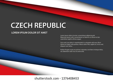 Modern vector background with Czech colors and grey free space for your text, overlayed sheets of paper in the look of the Czech flag, Made in Czech Republic