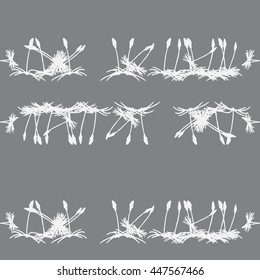 modern vector background with dandelions stripe on a gray background