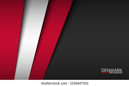 Modern vector background with Danish colors and grey free space for your text, overlayed sheets of paper in the look of the Danish flag, Made in Denmark