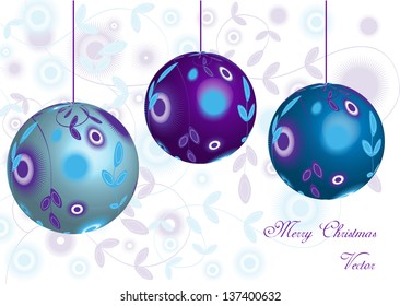 modern vector background with decorative christmas balls with ornaments and place for your text