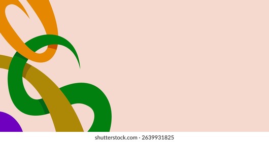 Modern Vector Background Design with Swirling Curves Colorful curved lines form dynamic angular elements.	